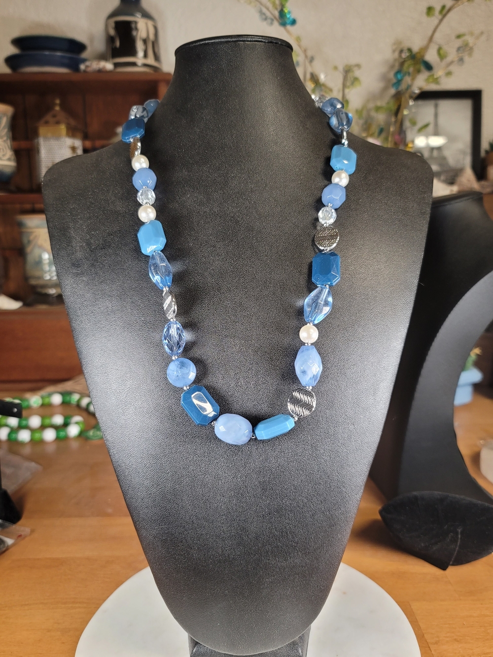 paparazzi Blue Multi-Bead Statement Necklace